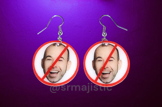 (READY TO SHIP) I Hate Murr ‘No’ Symbol Impractical Jokers Funny Meme Handmade Earrings!