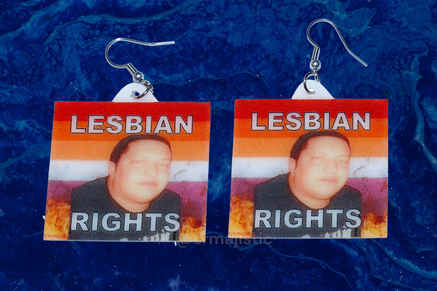 (READY TO SHIP) Sal Vulcano Gay Flaming Pride Flag Handmade Earrings!