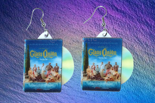 (READY TO SHIP) Glass Onion: A Knives Out Mystery (2022) DVD 2D detailed Handmade Earrings!