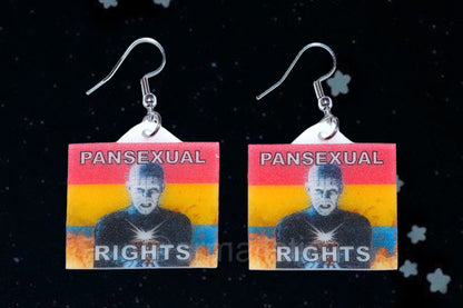 (READY TO SHIP) Hellraiser Pinhead Collection of Flaming Pride Flags Handmade Earrings!