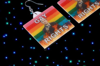 (READY TO SHIP) Better Call Saul Flame Pride Flag Handmade Earrings!