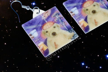 Cursed 5G Jotchua Dog Funny Handmade Earrings!