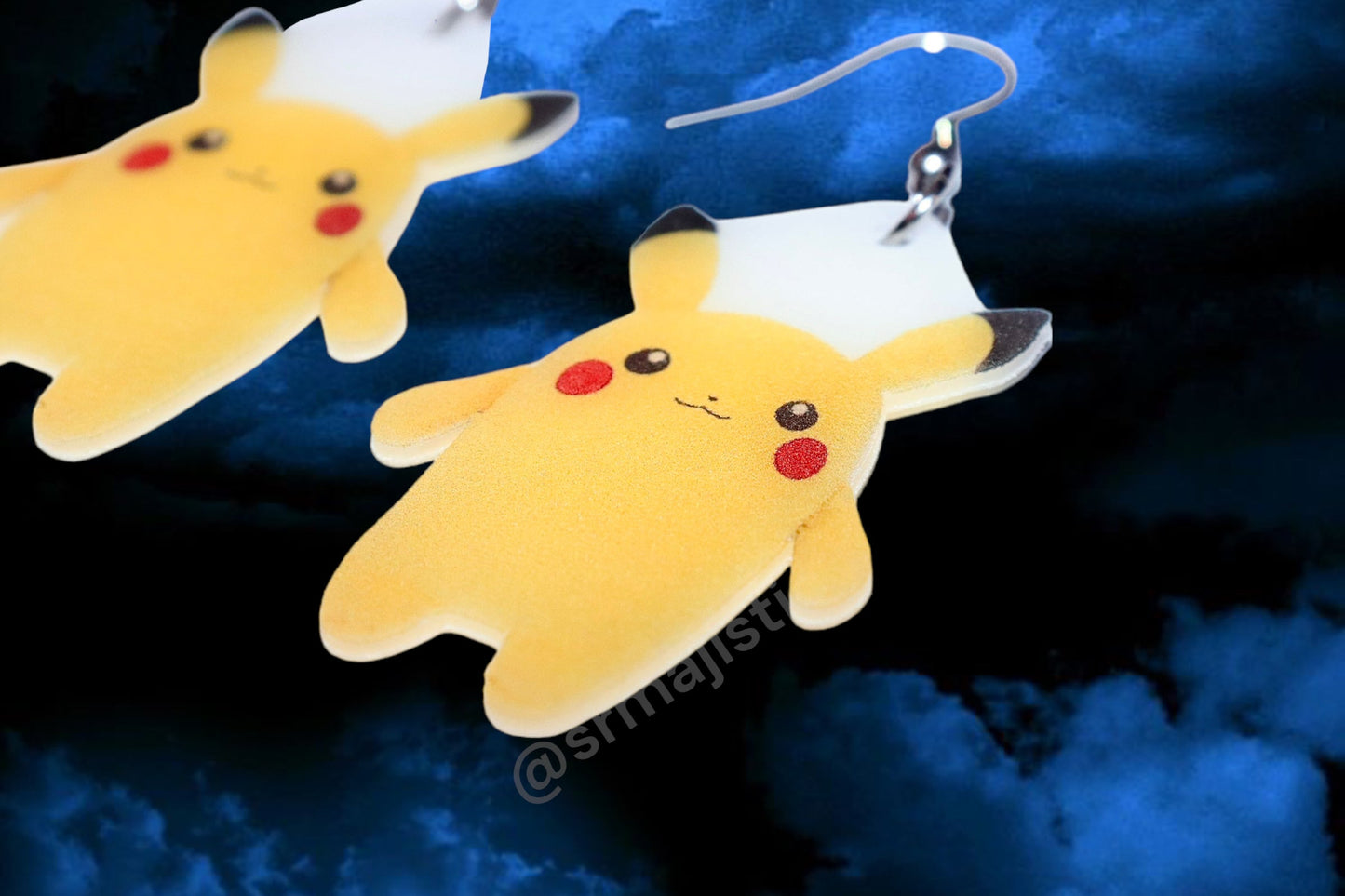 (READY TO SHIP) Long Pikachu Cursed Funny Pokémon Character Handmade Earrings!