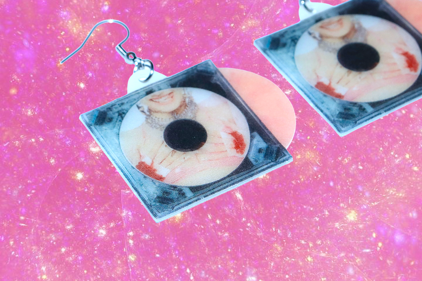 (READY TO SHIP) Chloe Moriondo Suckerpunch Vinyl Album Handmade Earrings!