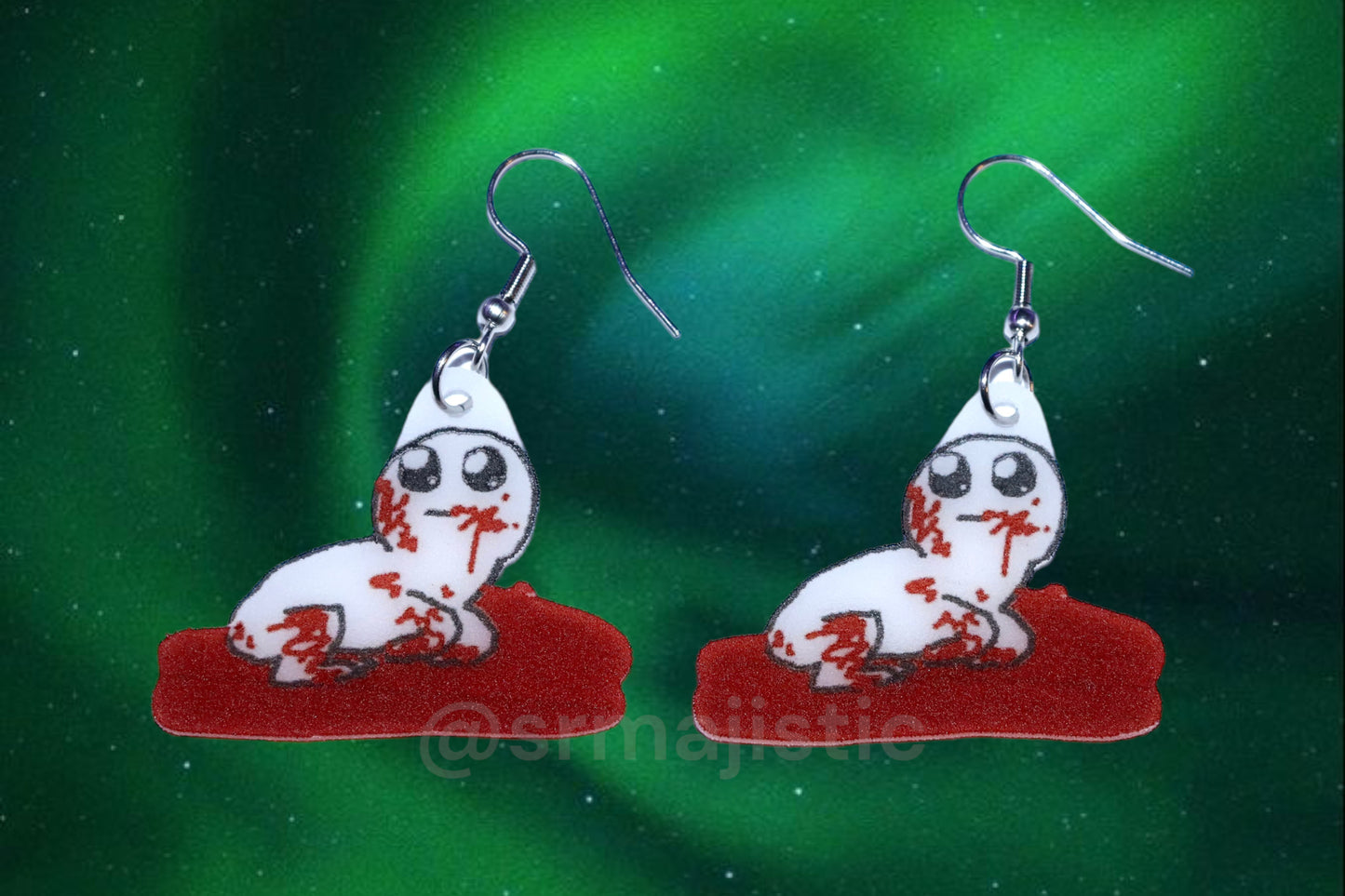 Autism/TBH Creature in Blood Meme Funny Handmade Earrings!
