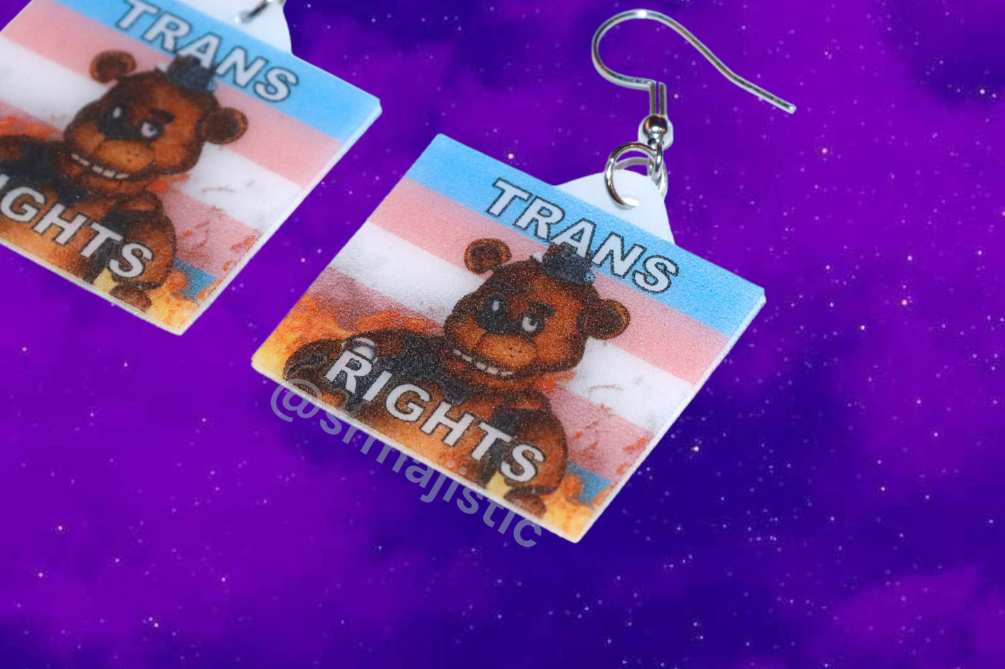 (READY TO SHIP) 5 Nights at Freddy’s Collection of Flaming Pride Flags Handmade Earrings!