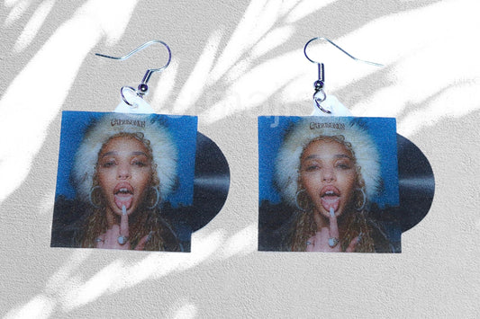 (READY TO SHIP) FKA Twigs Caprisongs Vinyl Album Handmade Earrings!