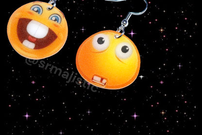 (READY TO SHIP) Buck Teeth Happy and Sad Emoji Meme Handmade Earrings!