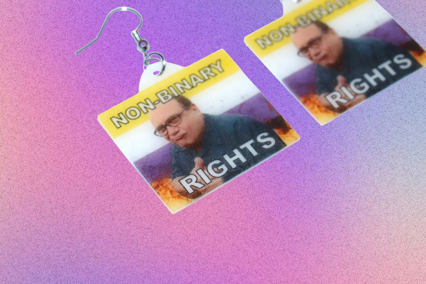 Danny DeVito Collection of Flaming Pride Flags Handmade Earrings!