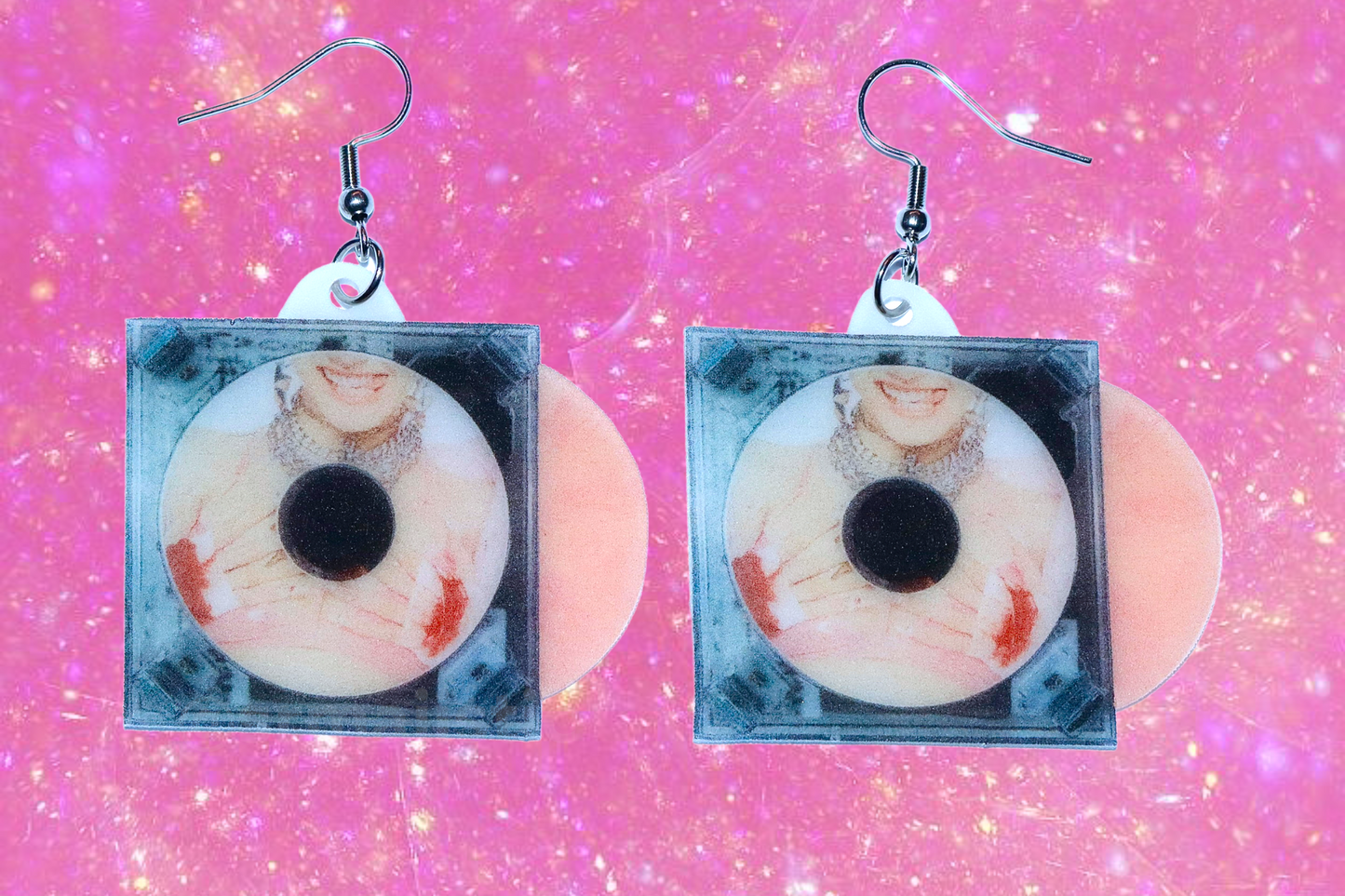 (READY TO SHIP) Chloe Moriondo Suckerpunch Vinyl Album Handmade Earrings!