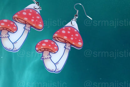 Cute Little Mushroom Handmade Earrings (collaboration with @saltnox)