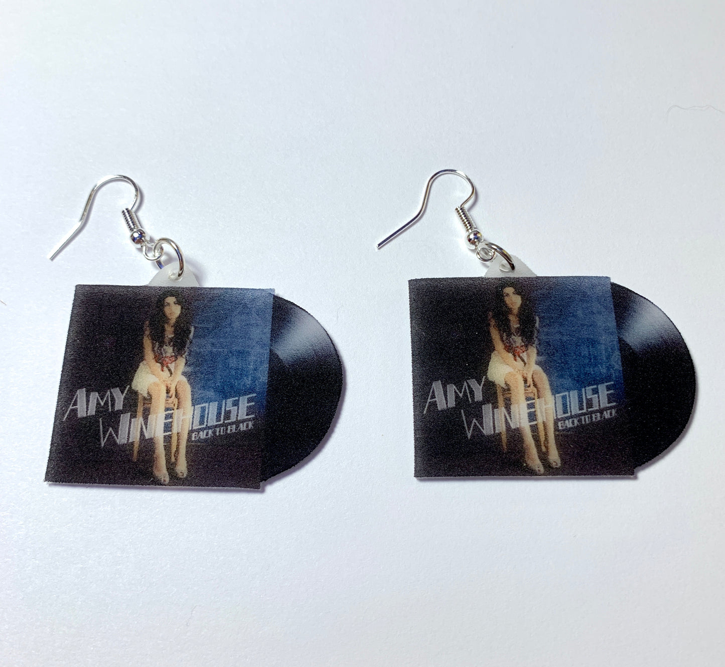 Amy Winehouse Back to Black Vinyl Album Handmade Earrings!