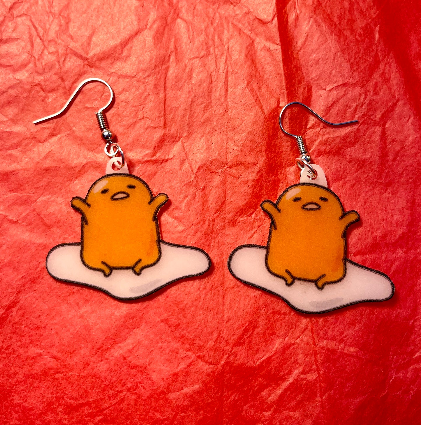 Gudetama Lazy Egg Kawaii Handmade Earrings!