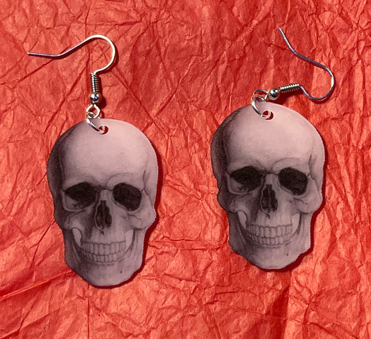 Detailed Skeleton Skull Handmade Earrings!