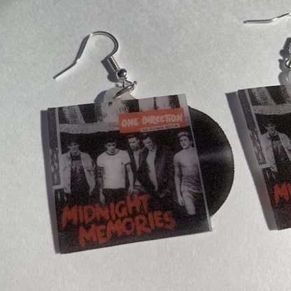 One Direction Midnight Memories Vinyl Album Handmade Earrings!