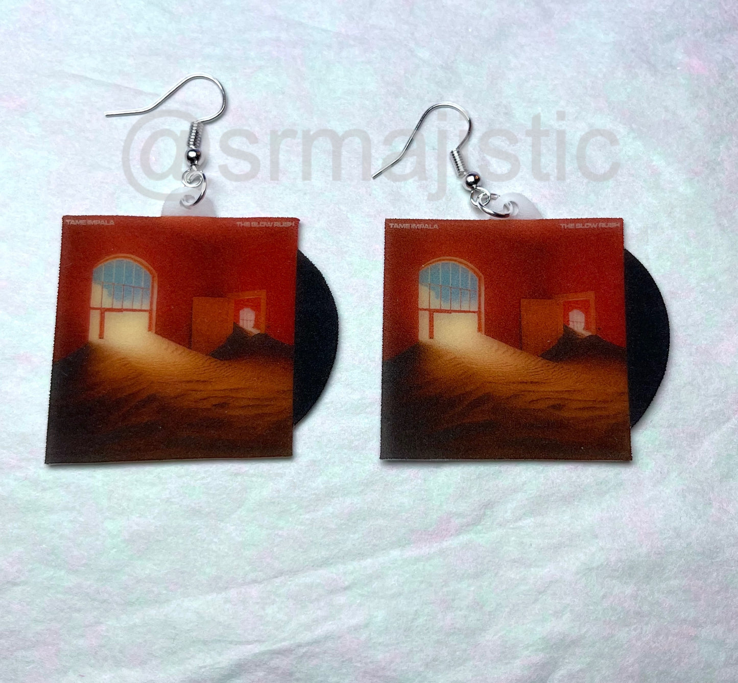 Tame Impala the Slow Rush Vinyl Album Handmade Earrings!