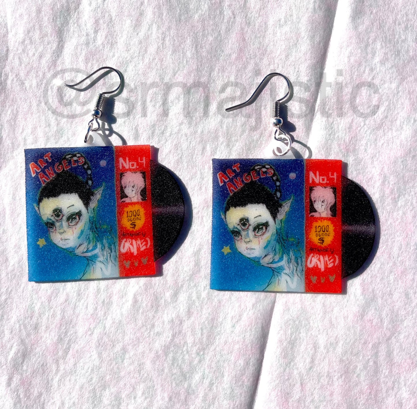 Grimes Art Angels Vinyl Album Handmade Earrings!