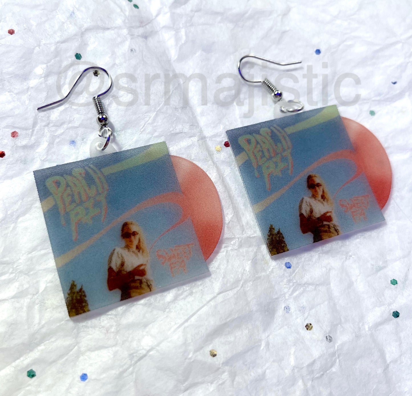 Peach Pit Sweet FA Vinyl Album Handmade Earrings!