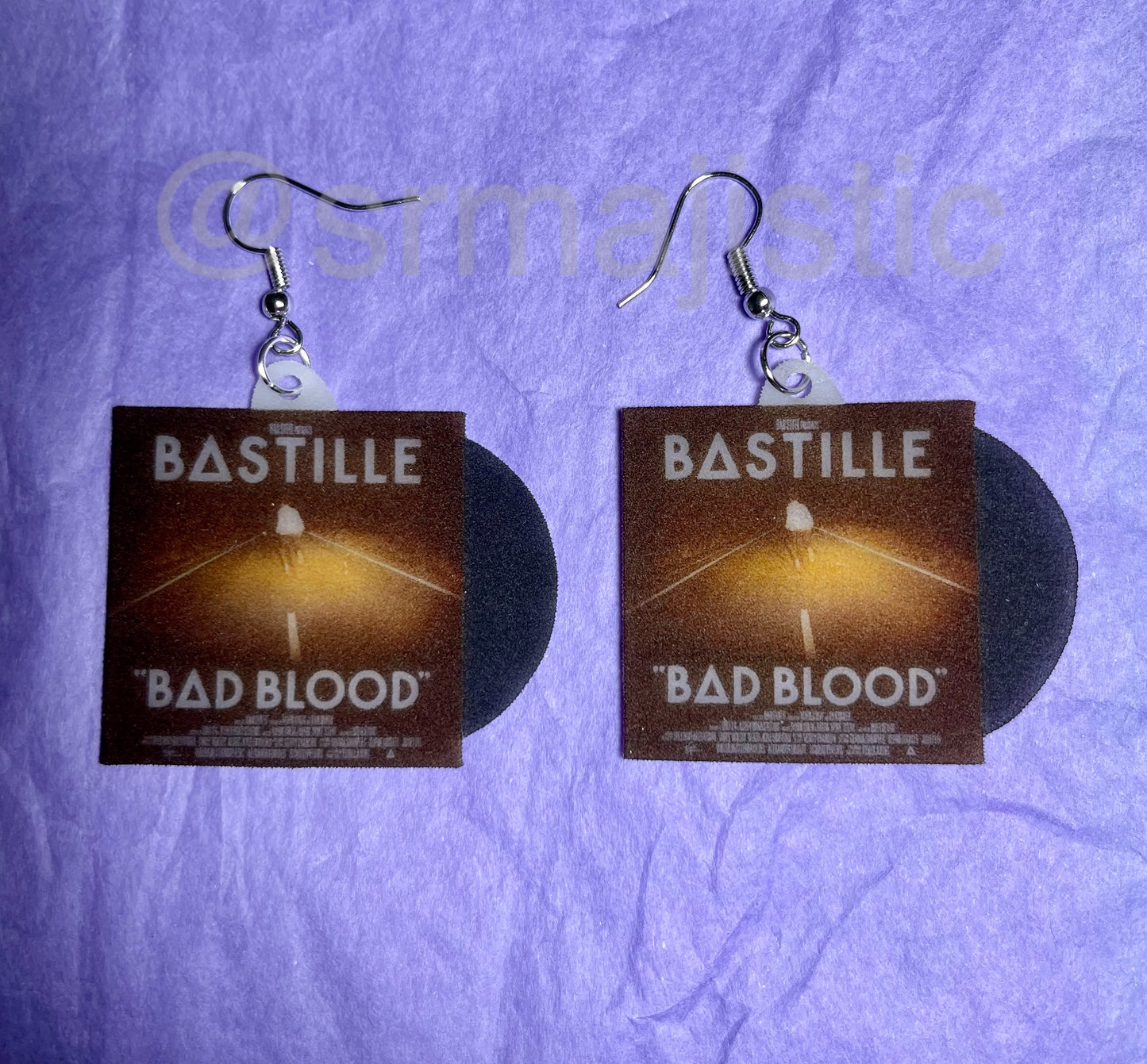 Bastille Bad Blood Vinyl Album Handmade Earrings!