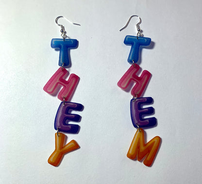 They/Them Pronoun Handmade Earrings!