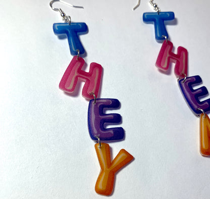 They/Them Pronoun Handmade Earrings!