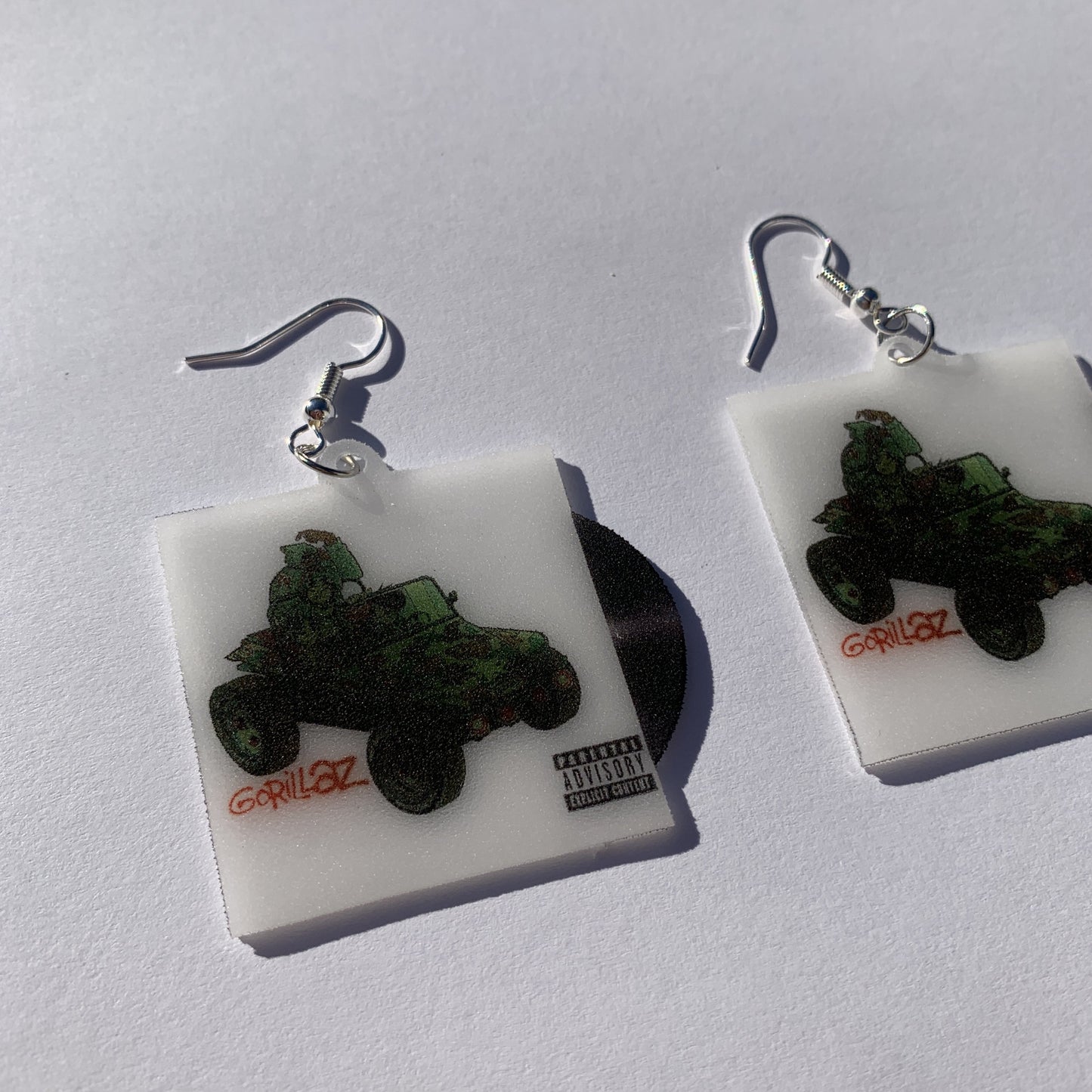 Gorillaz Self Titled Album Handmade Earrings!