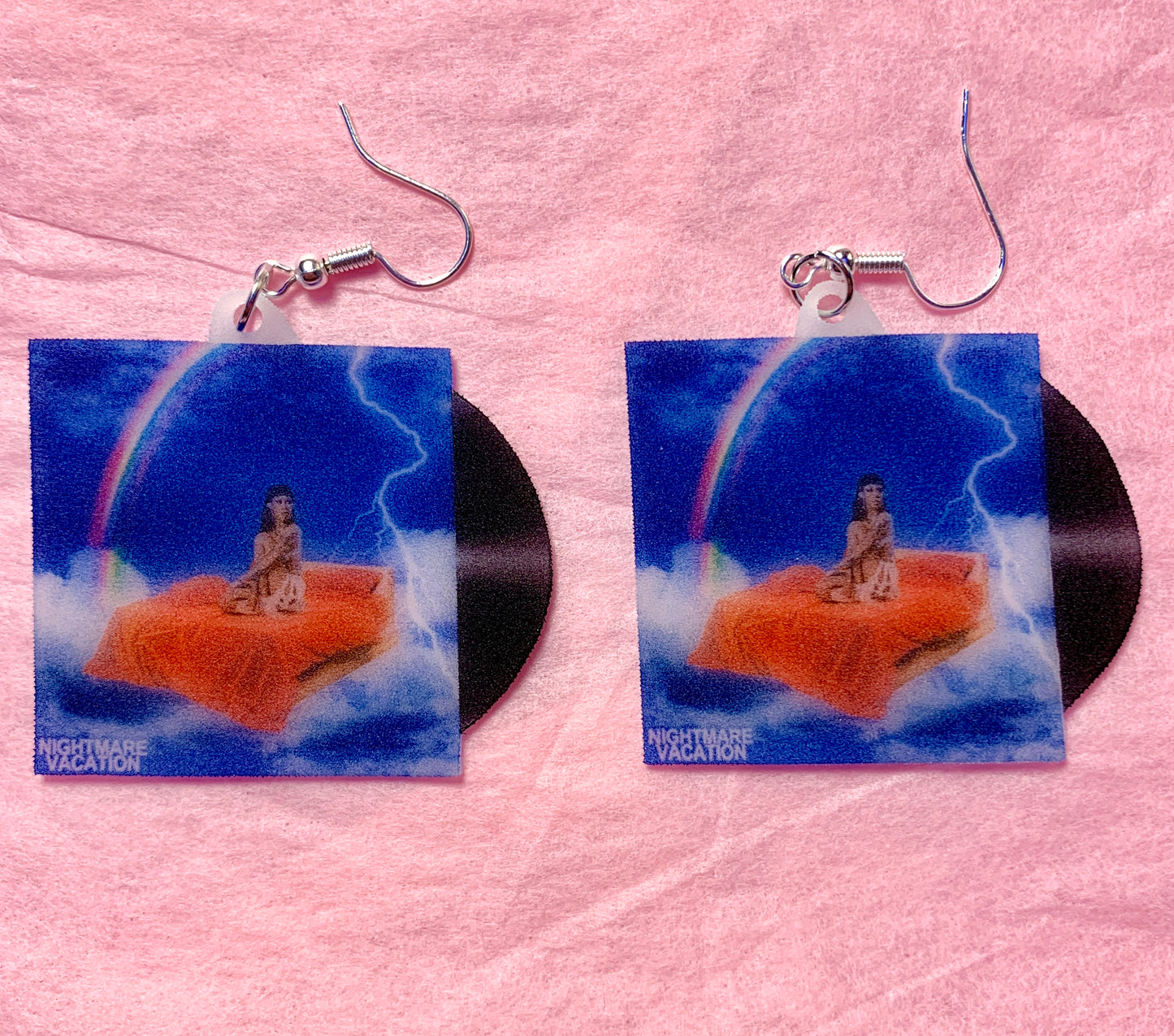 Rico Nasty Nightmare Vacation Vinyl Album Handmade Earrings!