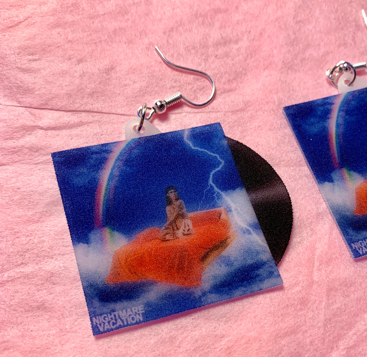 Rico Nasty Nightmare Vacation Vinyl Album Handmade Earrings!