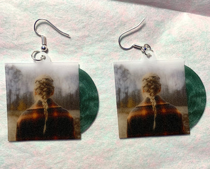 Taylor Swift Evermore Vinyl Album Handmade Earrings!