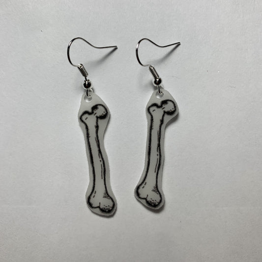 Black and White Detailed Bone Handmade Earrings!