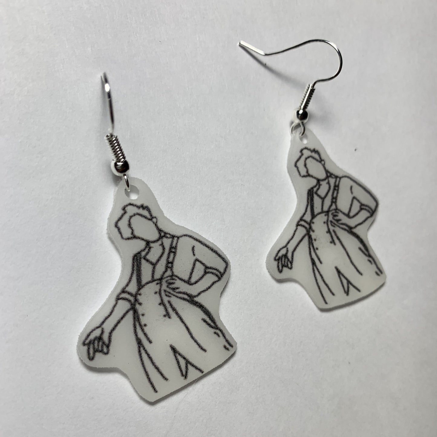 Harry Styles Fine Line Black and White Detailed Outline Handmade Earrings!