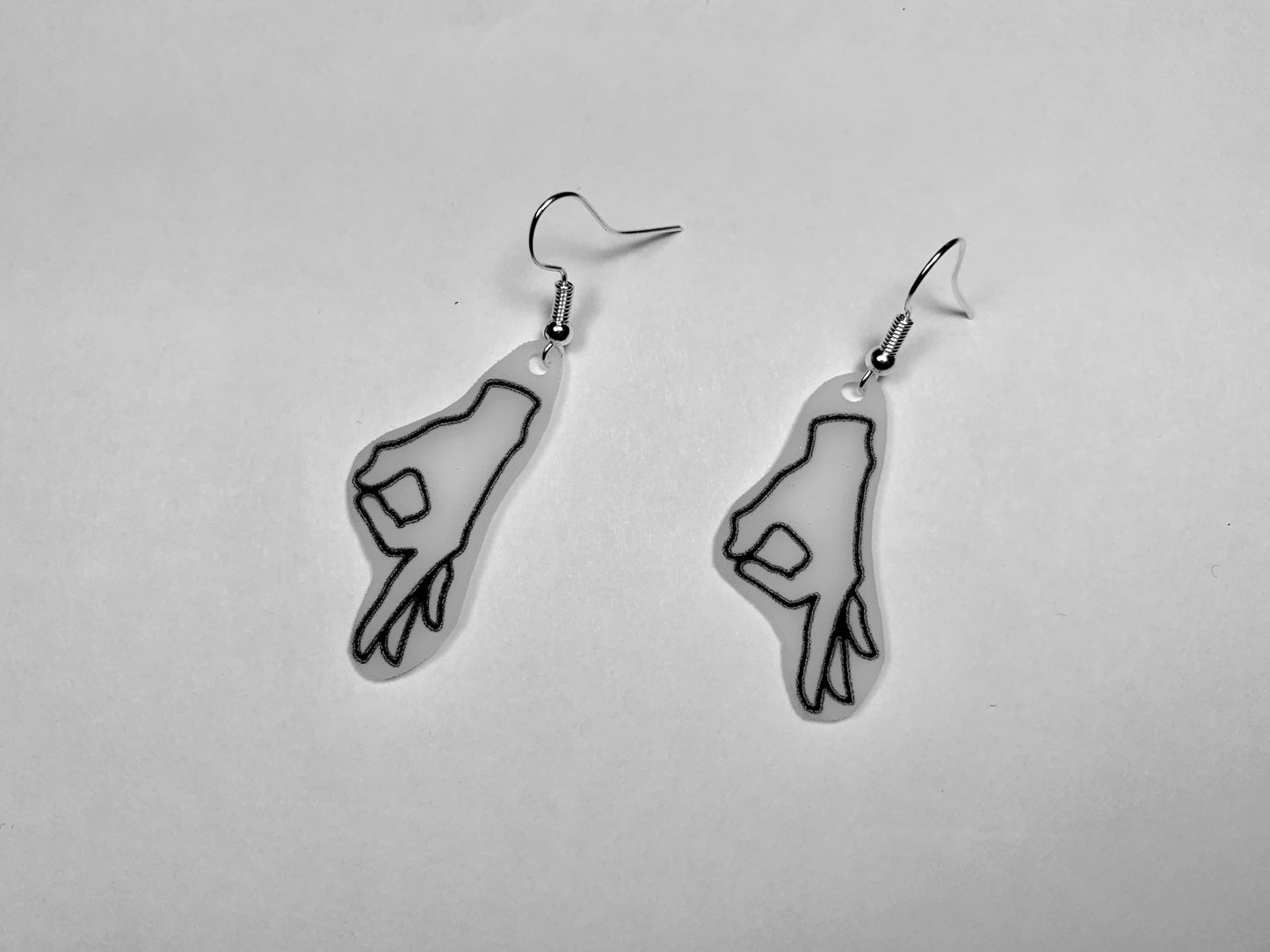 Noice Hand Symbol Finger Circle Handmade Earrings!