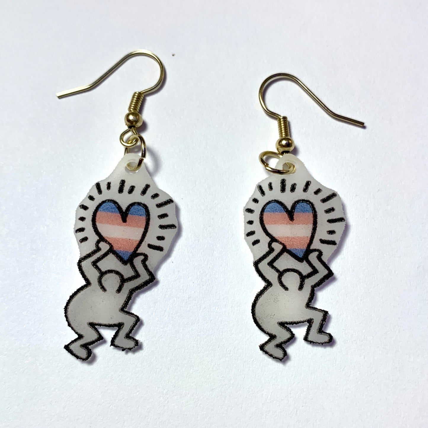 Keith Haring Inspired Gay Heart Character Earrings!