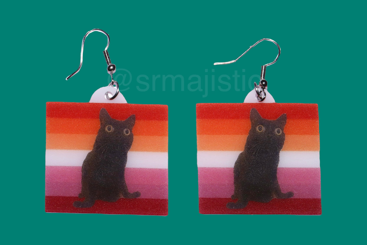 Jinx says Gay Rights cute pride flag detailed Handmade Earrings!