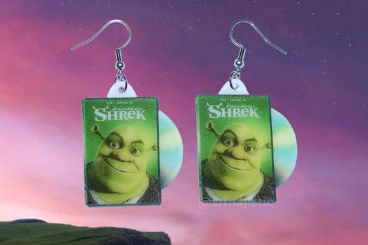 (READY TO SHIP) Shrek (2001) DVD 2D detailed Handmade Earrings!