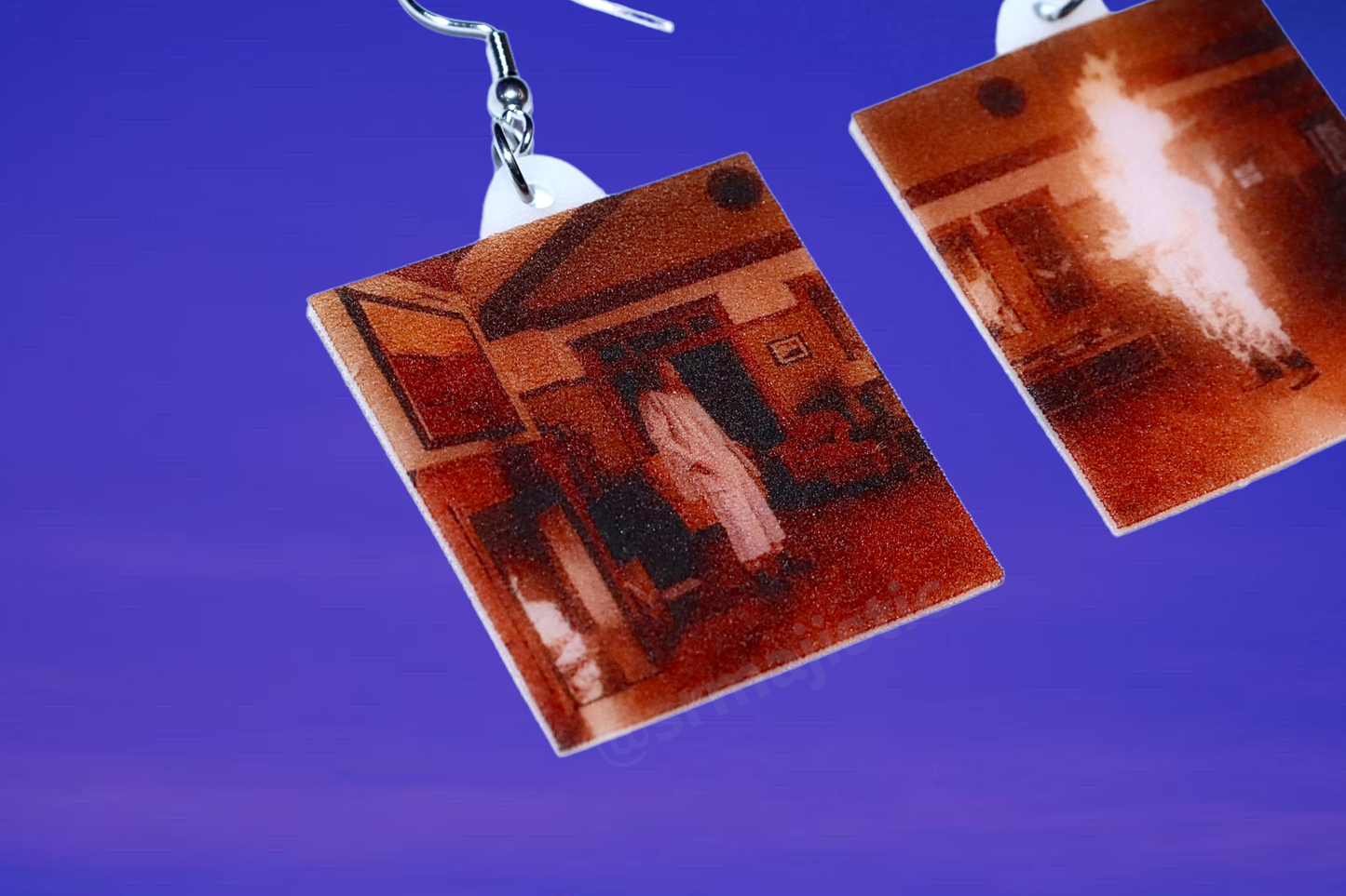 Hereditary Fire Scene Split Frame Handmade Earrings!