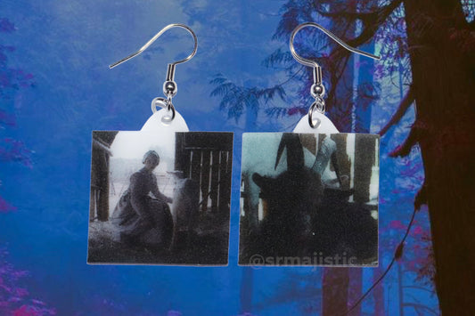 The Witch Barn Scene Split Frame Still Handmade Earrings!