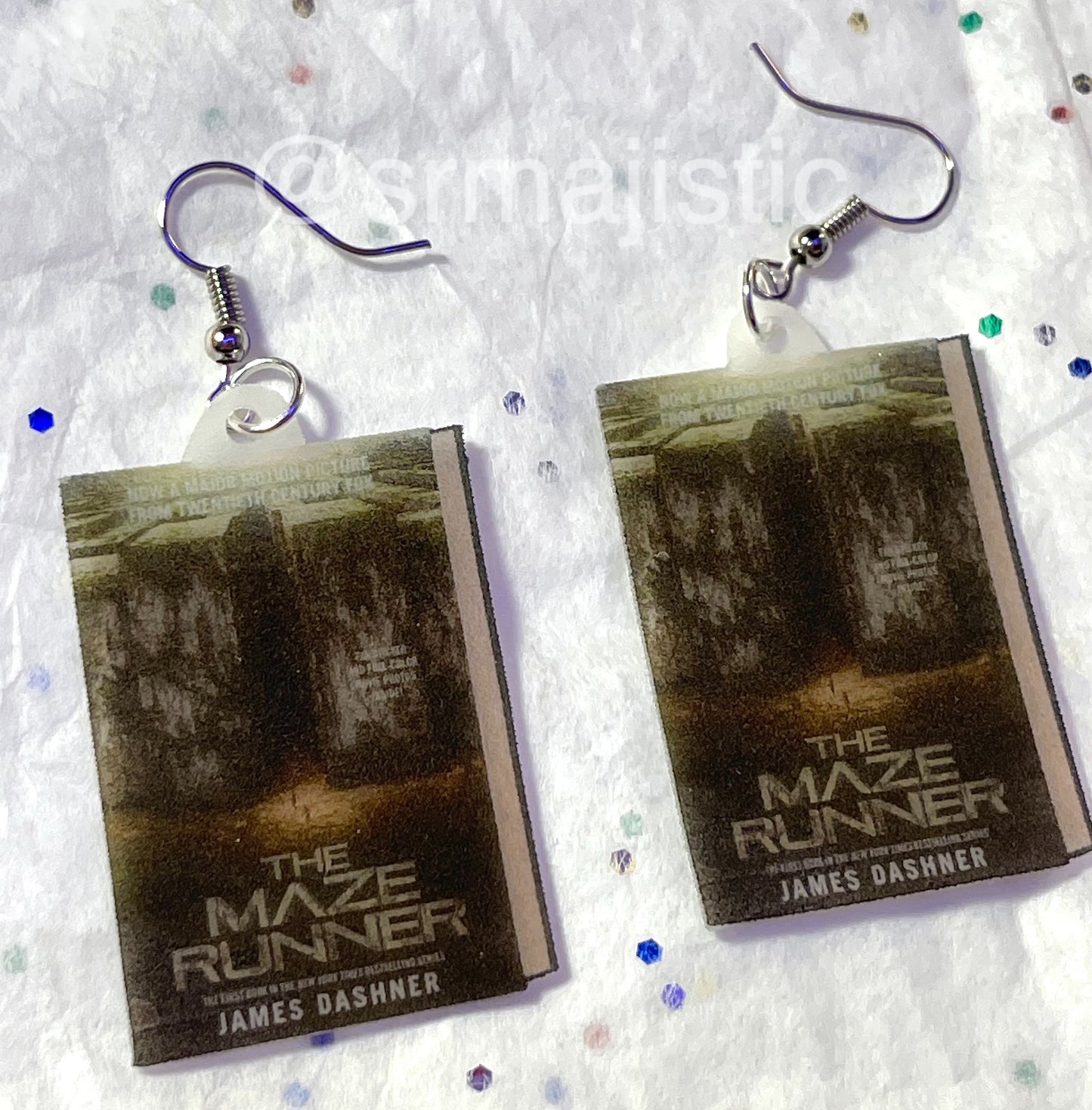 The Maze Runner Book Cover 2D detailed Handmade Earrings!