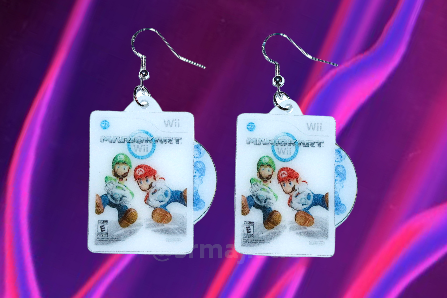 Mariokart/ Mario Kart Wii Game 2D detailed Handmade Earrings!