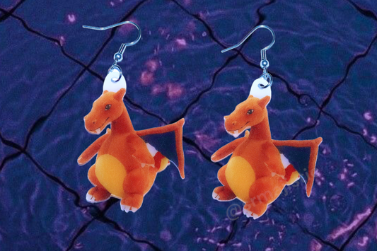 Charizard Chorizord Unsettling Character 2D Handmade Earrings!