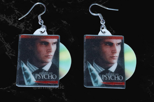 (READY TO SHIP) American Psycho (2000) DVD 2D detailed Handmade Earrings!