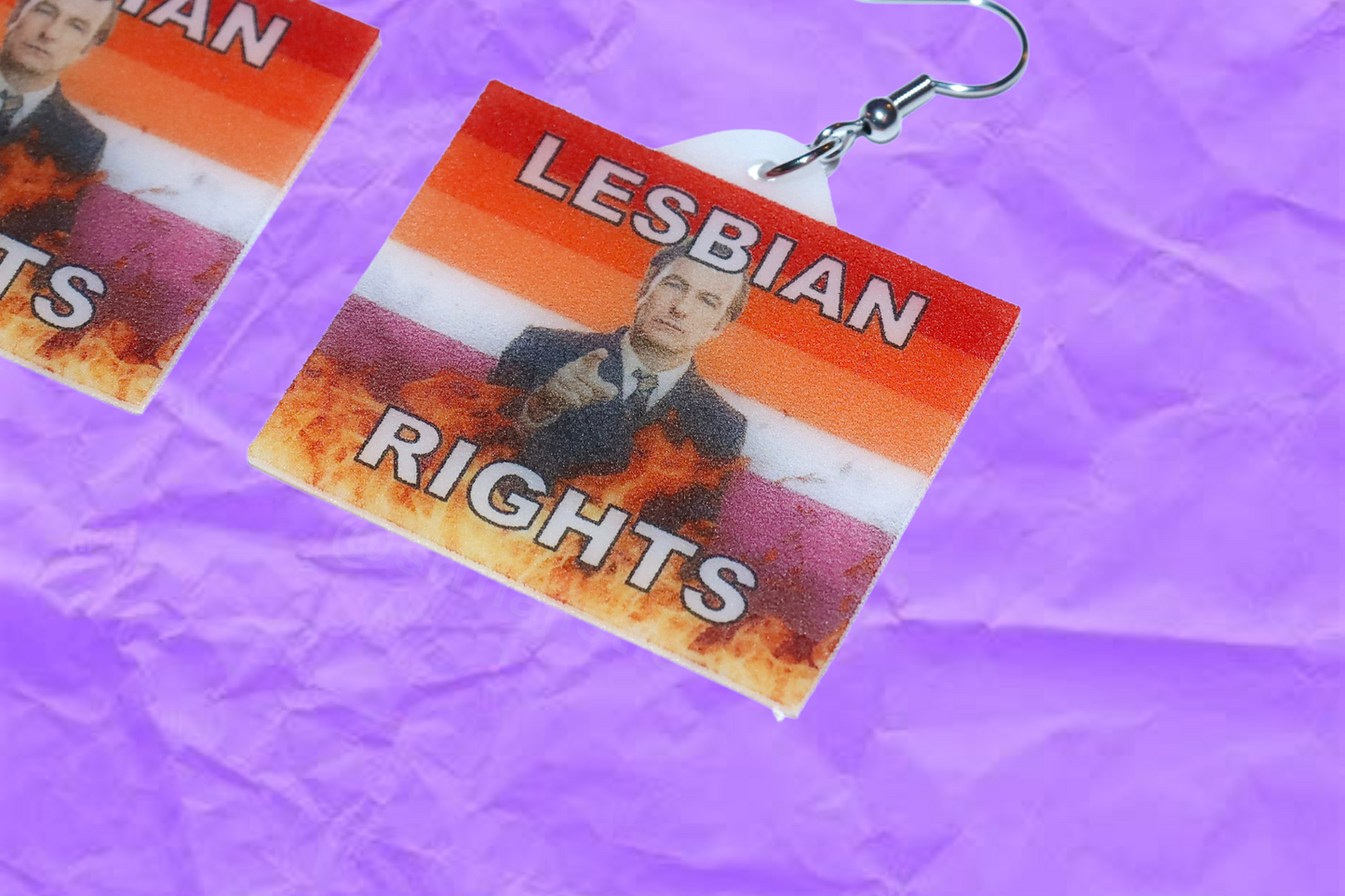 Better Call Saul Lesbian Flame Pride Flag Handmade Earrings!