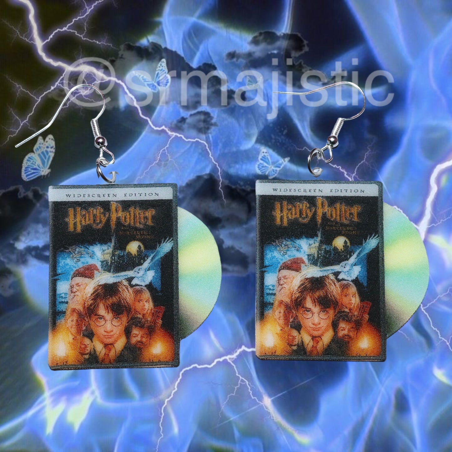 Harry Potter and the Sorcerer’s Stone (2001) DVD 2D detailed Handmade Earrings!