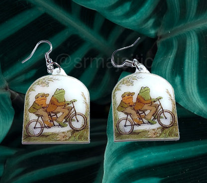 (READY TO SHIP) Frog and Toad Character Handmade Earrings!