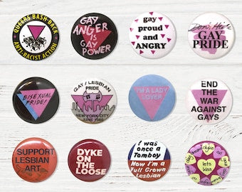 Vintage Pride Protest Button Design 2D Handmade Earrings!