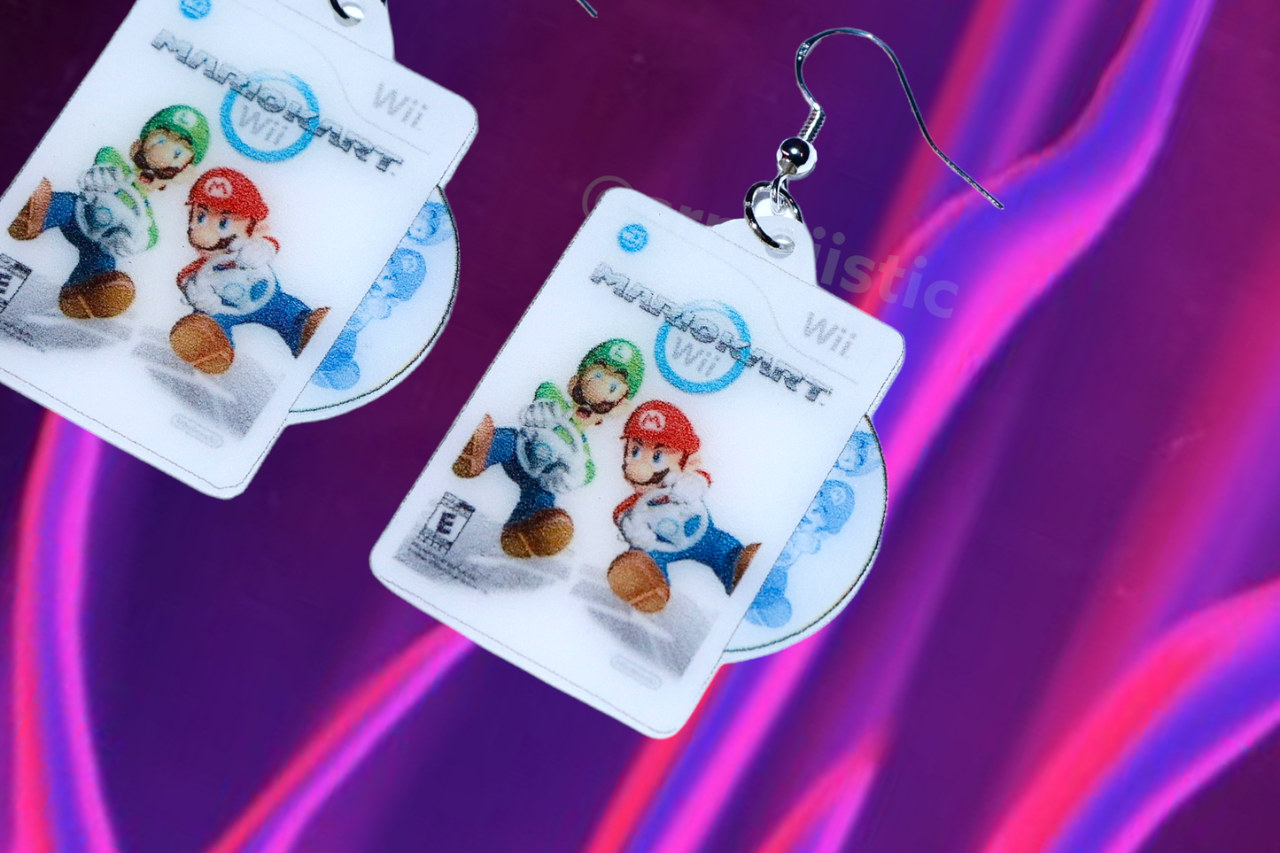 Mariokart/ Mario Kart Wii Game 2D detailed Handmade Earrings!