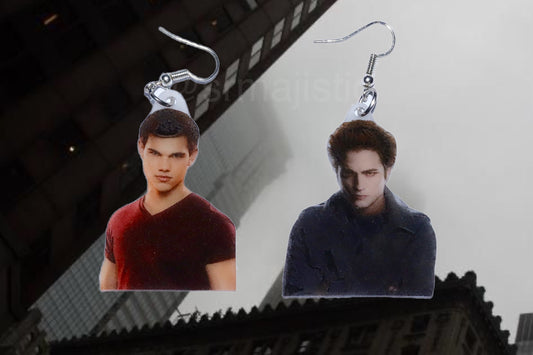 (READY TO SHIP) Edward and Jacob Twilight Character Handmade Earrings!