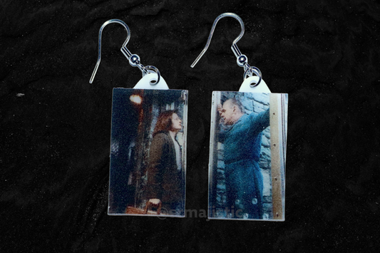 The Silence of the Lambs Split Frame Still Handmade Earrings!