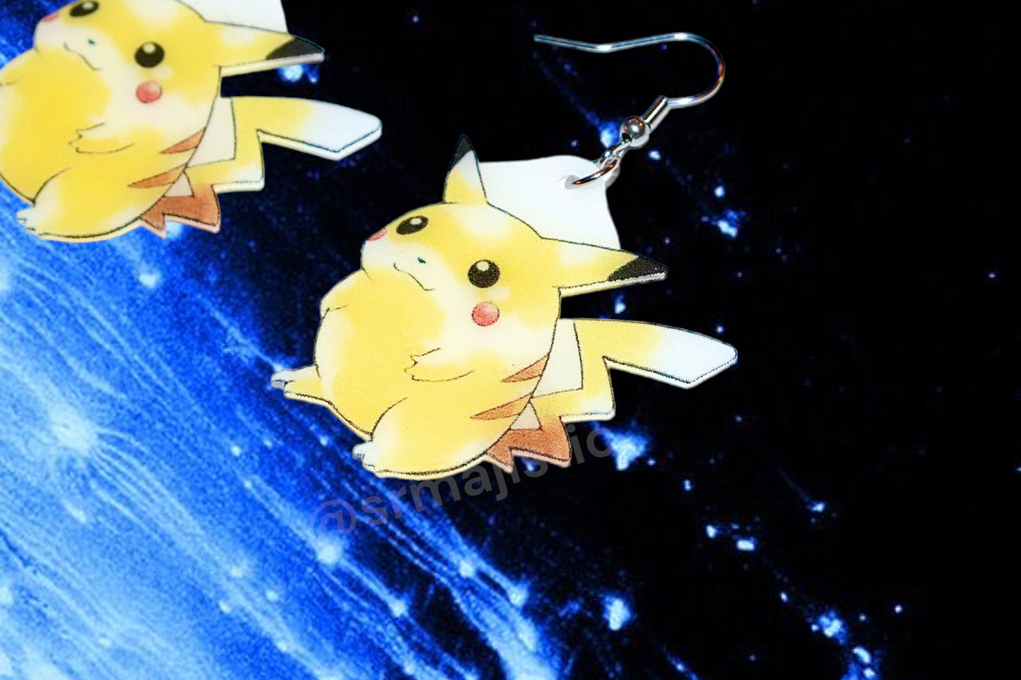 Vintage Round Pikachu Stylized Pokémon Character Handmade Earrings!