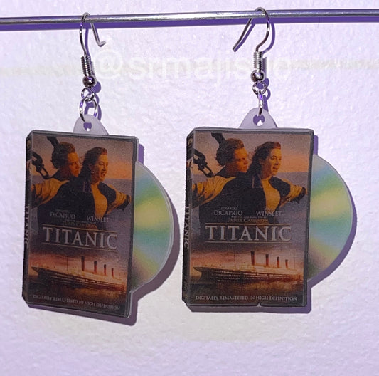 Titanic (1997) DVD 2D detailed Handmade Earrings!